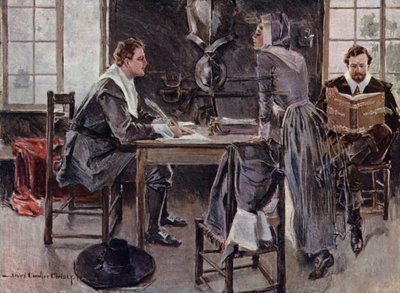 Illustratie voor De Hofmakerij van Miles Standish door Henry Wadsworth Longfellow door Howard Chandler (after) Christy