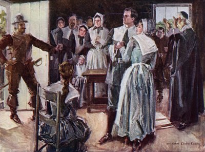 Illustratie voor De Hofmakerij van Miles Standish door Henry Wadsworth Longfellow door Howard Chandler (after) Christy