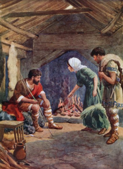 Alfred de Grote in de hut van de veehouder door Howard Davie
