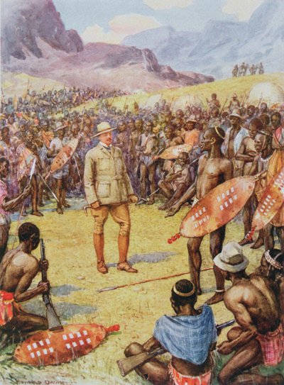Cecil Rhodes (1853-1902) met de Matabeles uit 