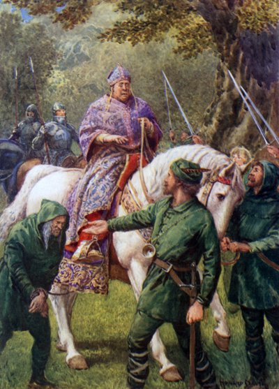 Robin Hood ontmoet de Bisschop van Hereford door Howard Davie