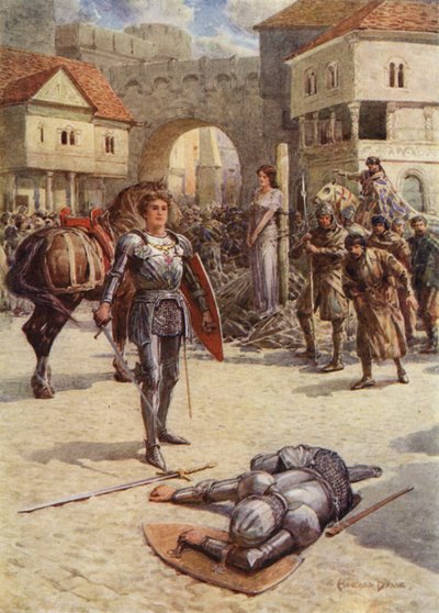 Sint Joris te hulp, de trotse Graaf van Coventry lag dood door Howard Davie