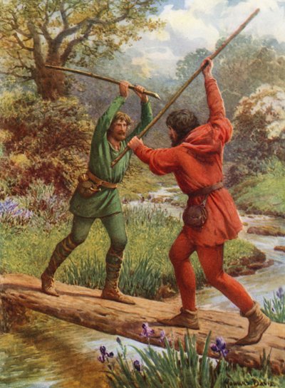 Het Gevecht Tussen Robin Hood en Kleine Jan door Howard Davie