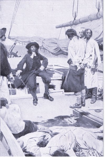 Kolonel Brett en de piraat, uit Howard Pyles Book of Pirates gepubliceerd door Harper & Bros, 1921 door Howard Pyle