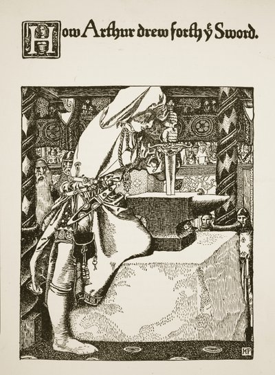 Hoe Arthur het zwaard trok, illustratie uit 