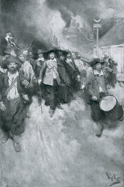 De brand van Jamestown, 1676, illustratie uit 