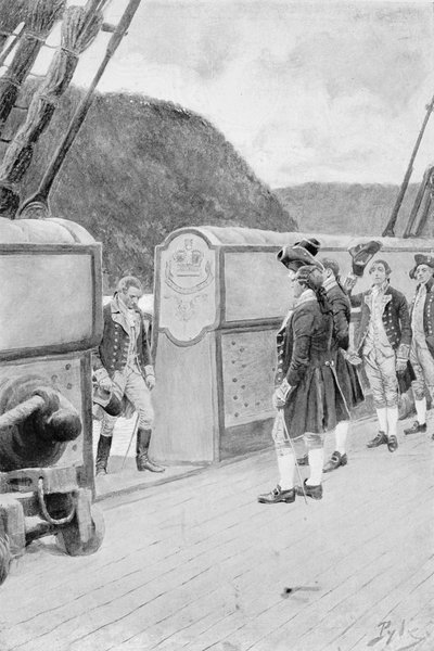 De ontsnapping van Arnold op de Britse sloep-oorlogsschip 