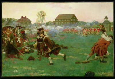 Het gevecht op Lexington Common, 19 april door Howard Pyle