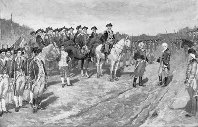 De Overgave van Cornwallis in Yorktown, illustratie uit 