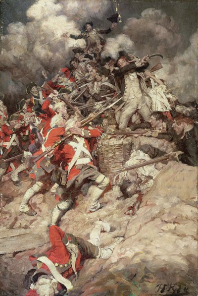 Ze klommen over de Parapet en gingen Over de Top, Pell Mell, op de Britten af, of De Slag bij Yorktown, uit 