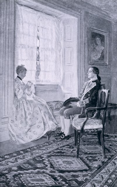 Washington en Mary Philipse, illustratie uit 