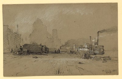 Aan de Mississippi in St. Louis door Howard Russell Butler