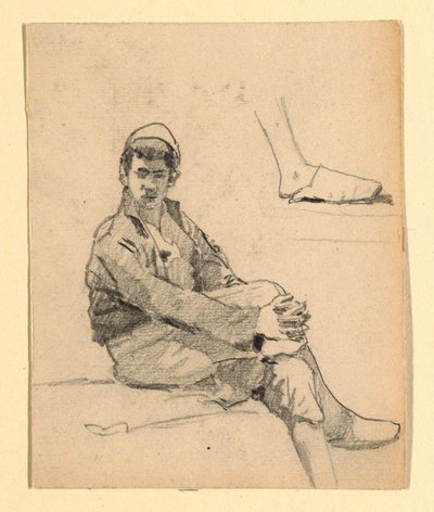 Voorzijde: Een zittende jonge Moor (?) door Howard Russell Butler