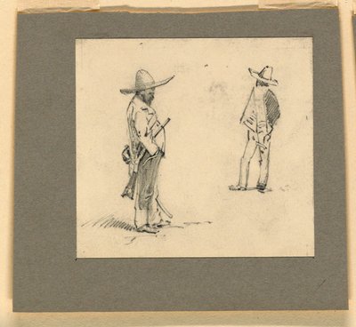 Twee Mexicanen staan door Howard Russell Butler