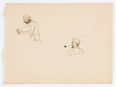 Zonder titel (Twee tekeningen van mannen) door Howard Russell Butler