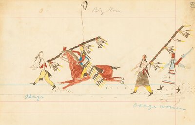 Osage, Grote Neus, Osage Vrouwen, 1874-75 door Howling Wolf