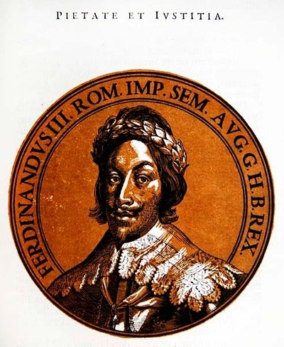 Medailleportret van Ferdinand III, Heilige Roomse Keizer door Hubert (after) Goltzius