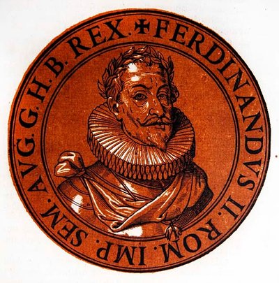 Medailleportret van Ferdinand II, Heilige Roomse Keizer door Hubert (after) Goltzius