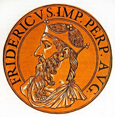 Medailleportret van Frederik I Barbarossa door Hubert (after) Goltzius