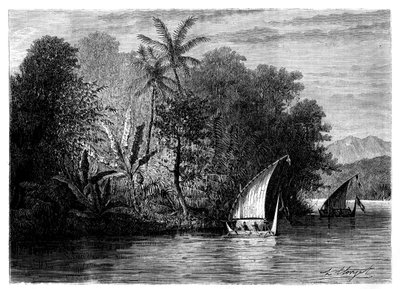 Een uitzicht op Celebes, Indonesië, 19e eeuw door Hubert Clerget