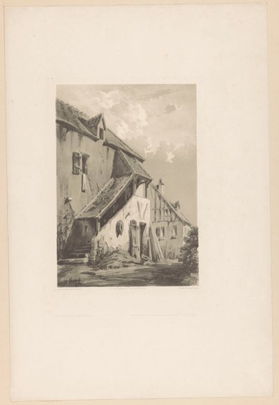 Gevel van een oude boerderij door Hubert Clerget