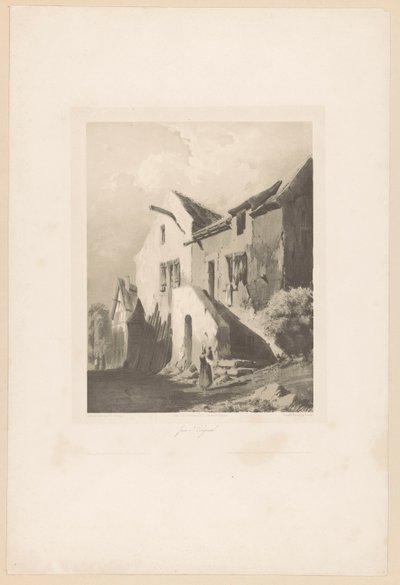 Huizen in de buurt van Bougival door Hubert Clerget