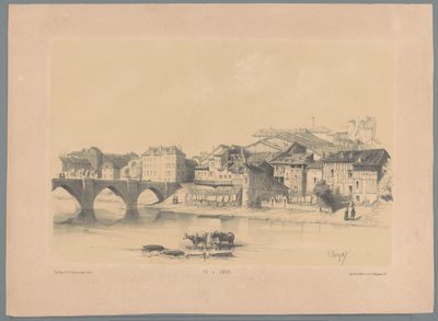 Zicht op Limoges aan de Vienne door Hubert Clerget