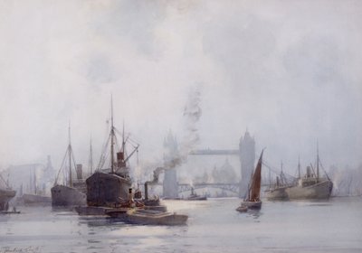 Tower Bridge vanaf de Lower Pool, ca. 1925 door Hubert Coop