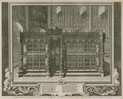 Een statig monument ter nagedachtenis aan koning Hendrik VII en zijn koningin door Hubert Francois Gravelot
