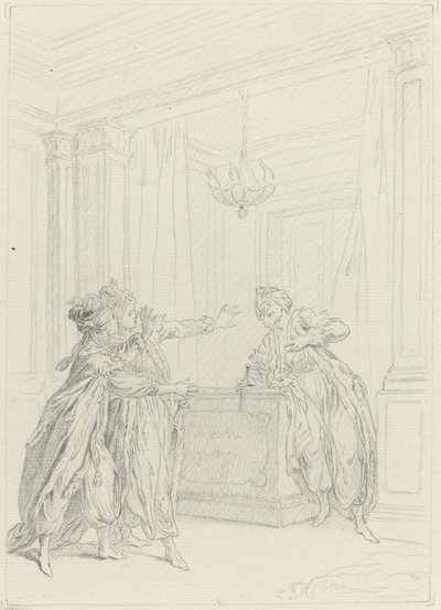 Calmine, quel objet vient Effrayer ma vue? door Hubert Francois Gravelot