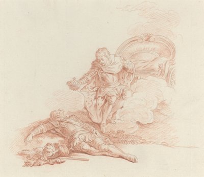 Regne, zei hij, triomfeer en wees in alles mijn zoon door Hubert Francois Gravelot