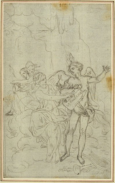 Studie: Vignet-Frontispiece voor "La Pharsale" van Lucain door Hubert Francois Gravelot