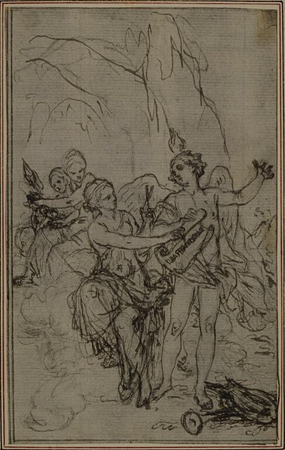 Studie: Vignet-Frontispiece voor "La Pharsale" van Lucain door Hubert Francois Gravelot