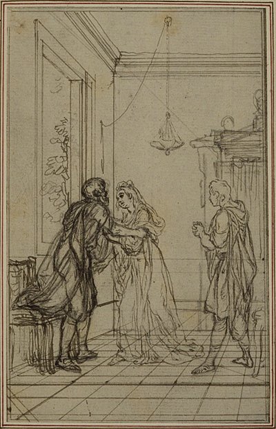 Studie voor Lucains "La Pharsale", Canto II door Hubert Francois Gravelot