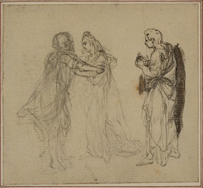 Studie voor Lucains "La Pharsale", Canto II door Hubert Francois Gravelot
