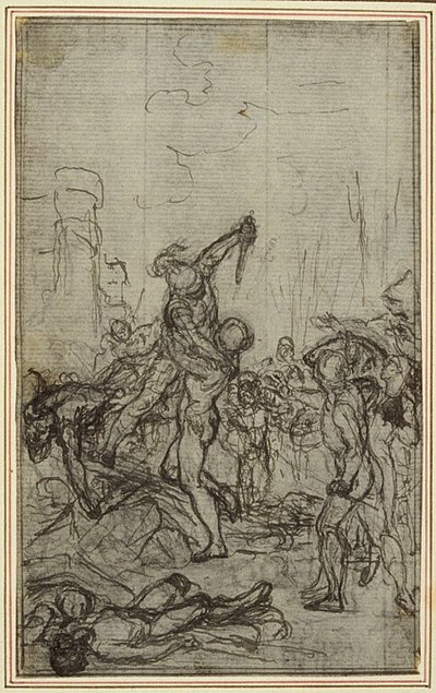 Studie voor Lucains "La Pharsale", Canto IV door Hubert Francois Gravelot