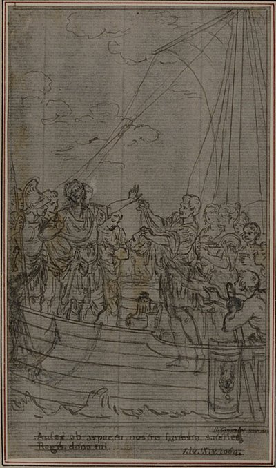 Studie voor Lucains "La Pharsale", Canto IX door Hubert Francois Gravelot