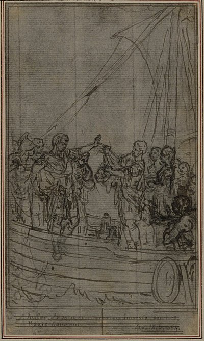 Studie voor Lucains "La Pharsale", Canto IX door Hubert Francois Gravelot