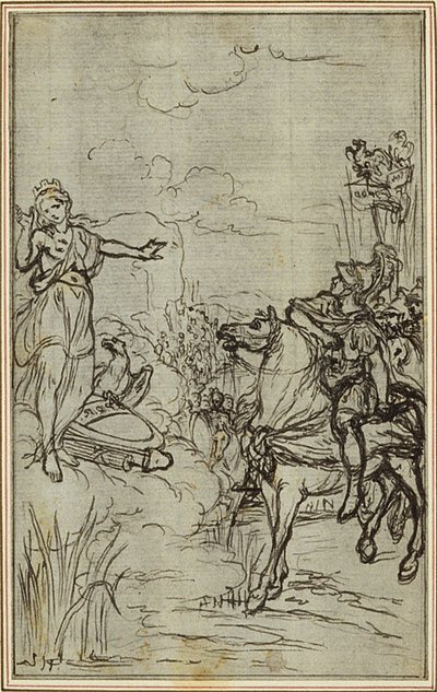 Studie voor Lucains "La Pharsale", Canto I door Hubert Francois Gravelot