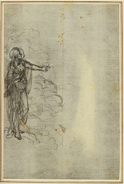 Studie voor Lucains "La Pharsale", Canto I, Staande vrouwenfiguur door Hubert Francois Gravelot