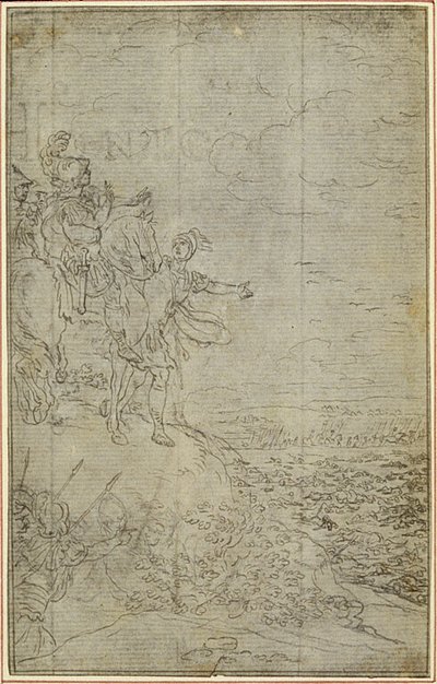 Studie voor Lucains "La Pharsale", Canto VII door Hubert Francois Gravelot