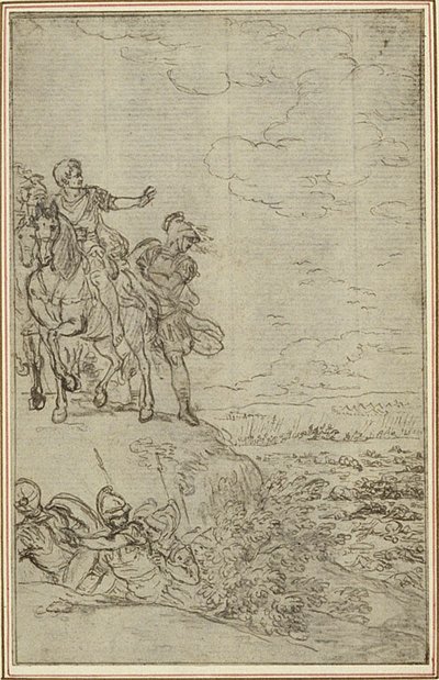Studie voor Lucains "La Pharsale", Canto VII door Hubert Francois Gravelot