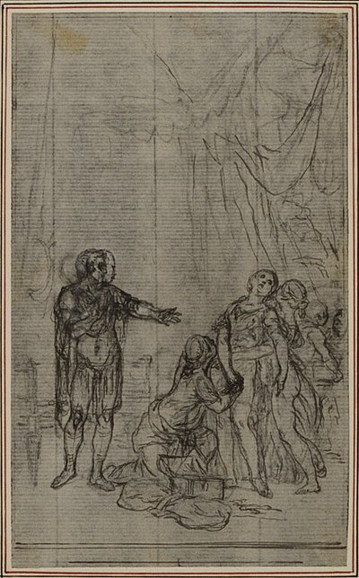 Studie voor Lucains "La Pharsale", Canto V door Hubert Francois Gravelot