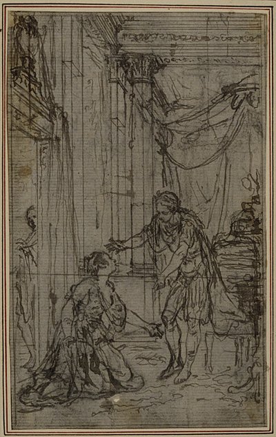 Studie voor Lucains "La Pharsale", Canto X door Hubert Francois Gravelot