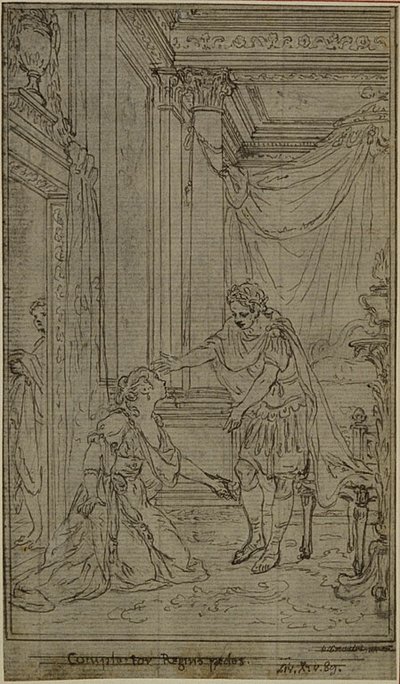 Studie voor Lucains "La Pharsale", Canto X door Hubert Francois Gravelot