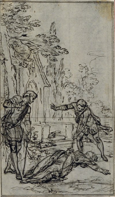 Studie voor vignet in Voltaire