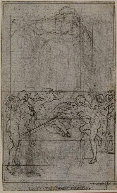 Studie voor een illustratie in Tacitus "Tiberius, of De zes eerste boeken van de Annalen", Boek VI, Vol. 3, 1e Studie door Hubert Francois Gravelot