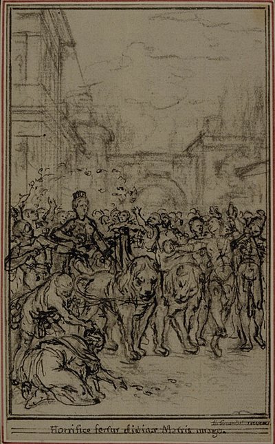 Studie voor het vignet-frontispiece van Lucretius