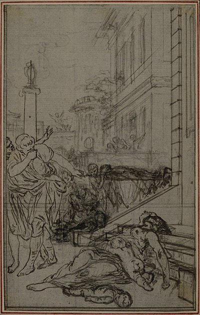 Studie voor het vignet van Lucretius