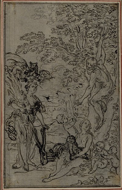 Studie voor het vignet van Lucretius